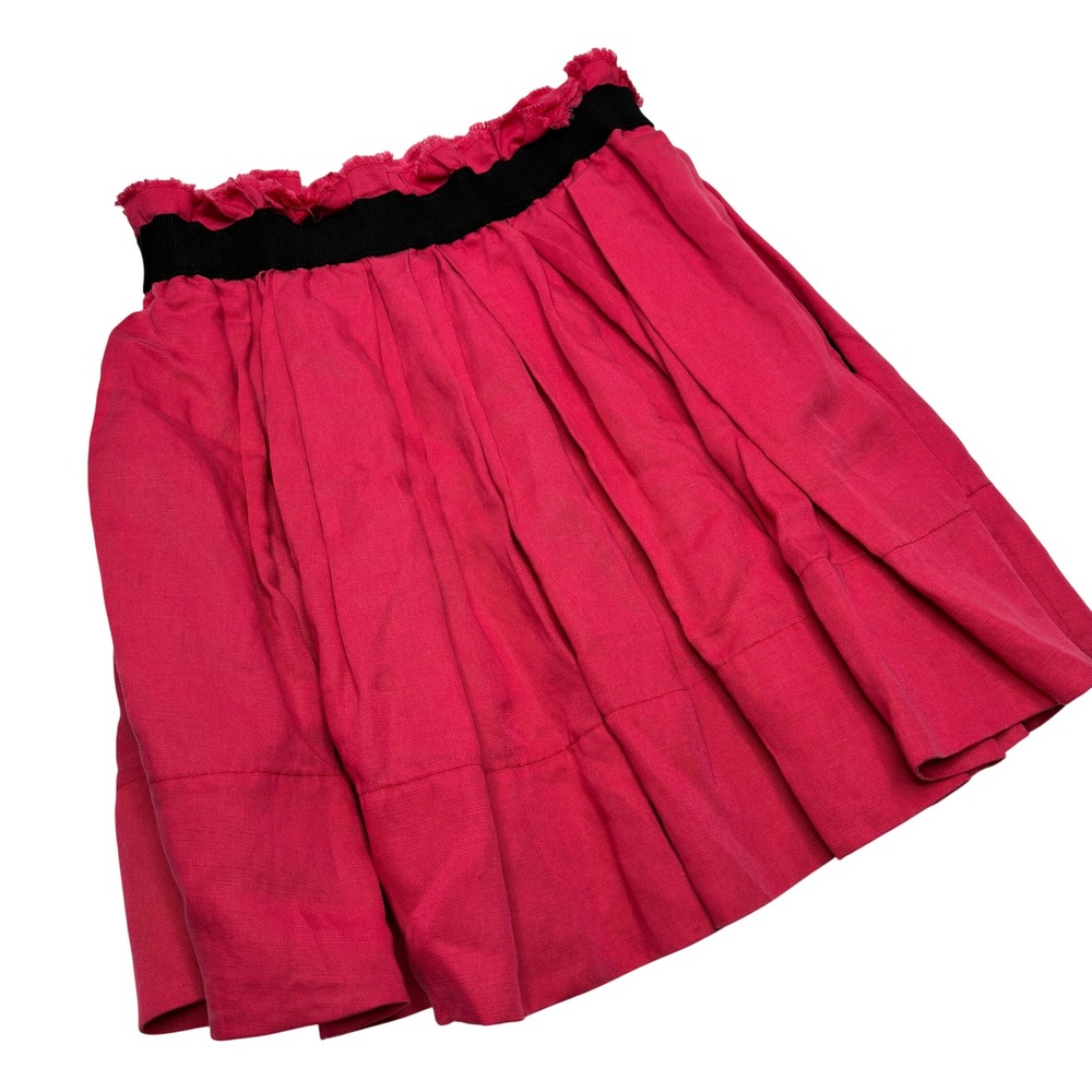 Isabel Marant Etoile Hot Pink Linen Blend Paperbag Waist Mini Skirt Size 1 FR 36